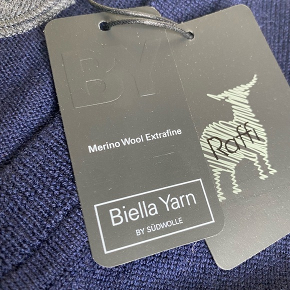 Raffi Italian Extra Fine Merino Wool Dark Navy Sweater Vest New with Tags Sz XL - Picture 4 of 7